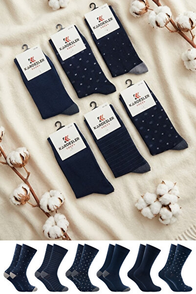 KARDEŞLER ÇORAP Men's Cotton Socks Long Socks Multi-Color 6-Pack