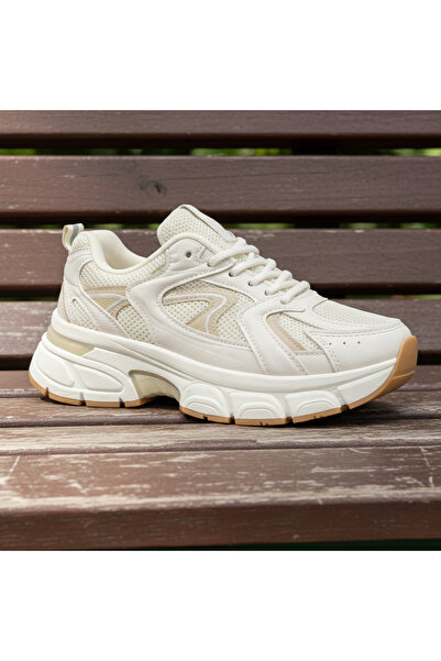 BEST WOMAN Women's Retro Chunky Sneakers - Beige Urban Trainers - Comfort Ins...