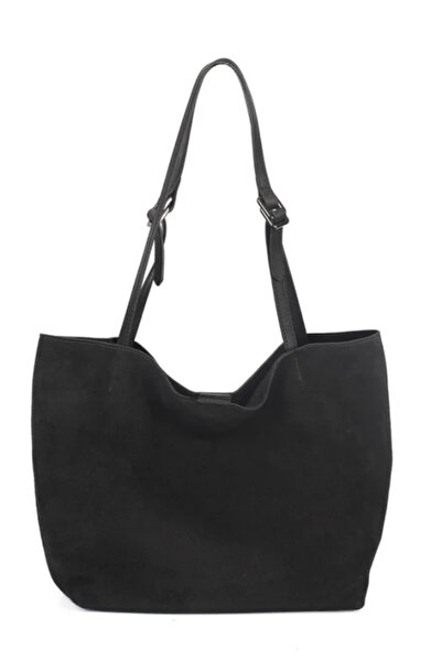 YASEMİN ÇANTA حقيبة كتف نسائية من الجلد باللون الأسود من YSMN