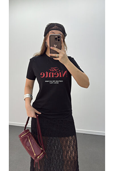 Narferita Far Niente Baskılı Basic Tshirt