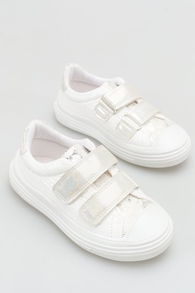 Moda Lime Girls' Sports Shoes with Velcro, Glittery, Flexible Sole, Closed Front, Easy to Wear Sneaker