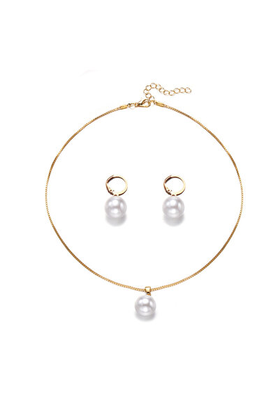 EFAYN.RO 2-piece set, women's chain with earrings, delicate fashion model wit...