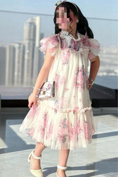 Alesaei-mondo tondo (فستان بناتي بنفسجي ابيض مورد 7284)