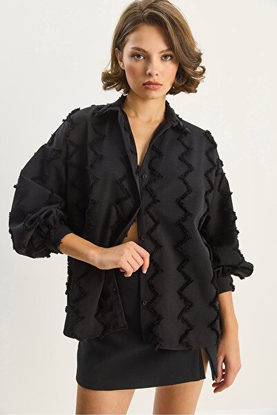 Hiccup LUCCI oversized textured button-down shirt