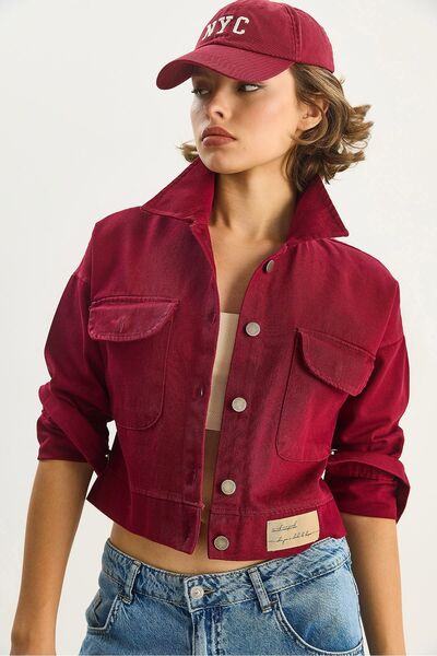 Hiccup Gabardine button-down shirt collar jacket