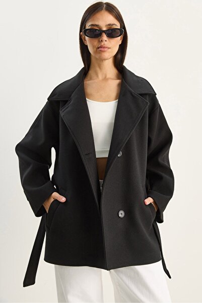 Hiccup LUCCI Palton midi oversized cu închidere cu nasturi