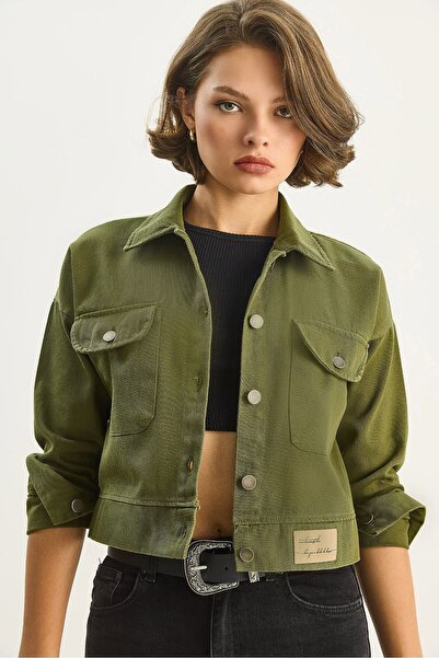 Hiccup Gabardine button-down shirt collar jacket