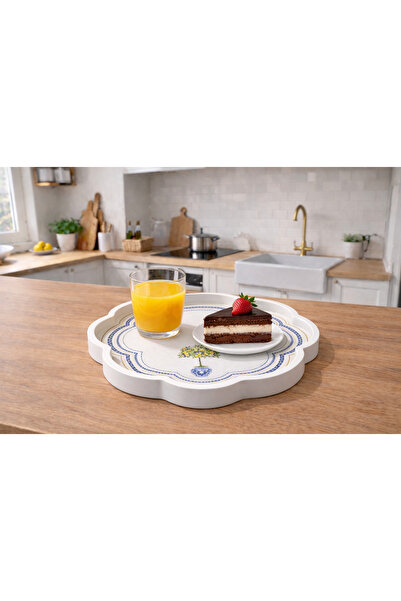 Zucci Home صينية عرض صغيرة مزخرفة على شكل زهرة الأقحوان من أكدينيز ميديتيريني...