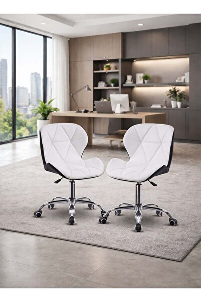 Taimi 2 Set -Ergonomic Adjustable Height Desk Chair with Plush Cushion and Hi...