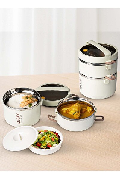 BAYBEE 1000ml Stainless Steel Kids Lunch Box, 2-Compartment Leakproof Bento Box