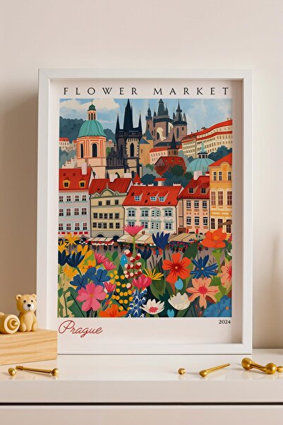 Saturn Prague Czech Republic Framed Painting Aesthetic Wall Decor for Travel ...