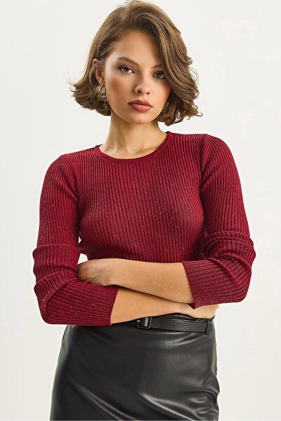 Hiccup LUCCI ribbed knitted blouse with sequin details