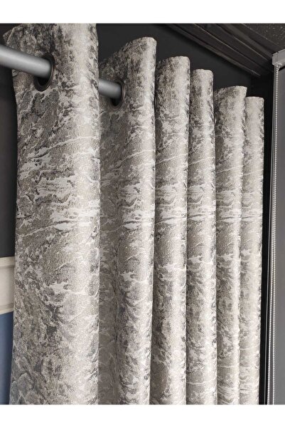 Evcimenhome Rustic Curtain (Lined) Jacquard Fabric. Eyelet Metal Ring 230Cmx2...