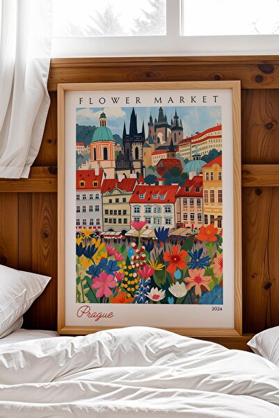 Saturn Prague Czech Republic Framed Painting Aesthetic Wall Decor for Travel ...