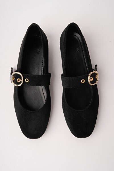 MUGGO HALSEY Gold Tokalı Deri Kadın Babet Ayakkabı