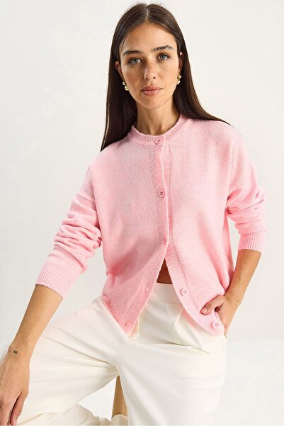 Hiccup LUCCI chunky rib knit cardigan with button closure