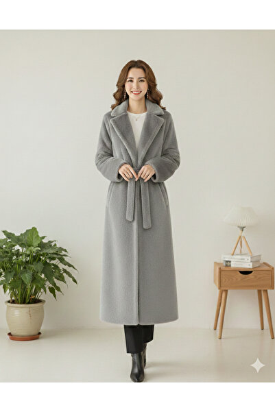 bellura Belt-Tied Lined Pocketed Coat