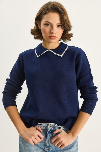 Hiccup LUCCI Knitted sweater with shirt collar
