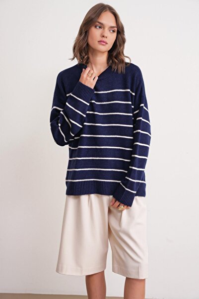Hiccup Mixray Striped knitted sweater