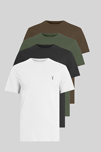 Kozik Tricou de bază pentru bărbați, pachet de 4, 100% bumbac, cu gât rotund,...