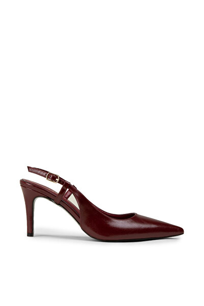 Deery Kadın Bordo Slingback Stiletto