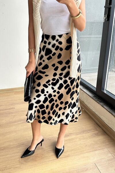Hiccup Mixray leopard Striped midi skirt