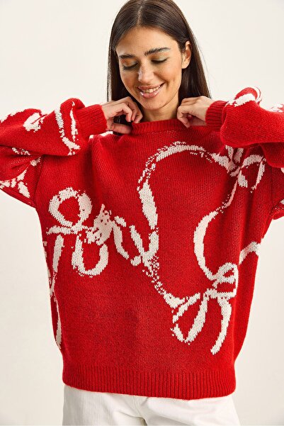 Hiccup LUCCI Oversized round neck Printed knitted sweater