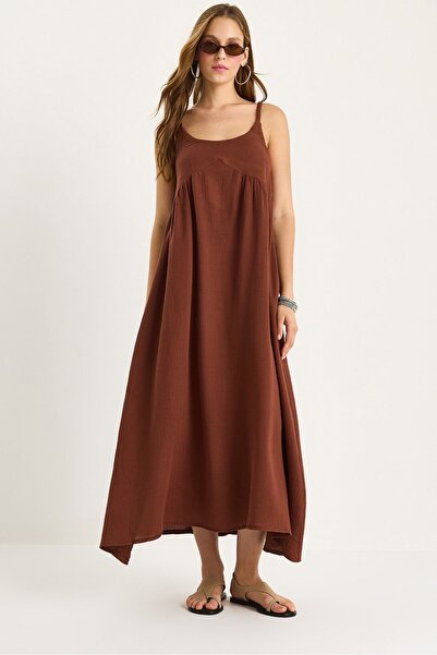 Hiccup Textured muslin midi dress with pocket