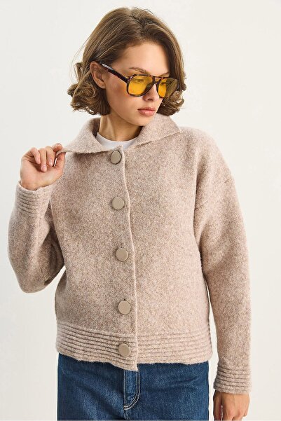 Hiccup LUCCI ribbed knitted cardigan with button closure