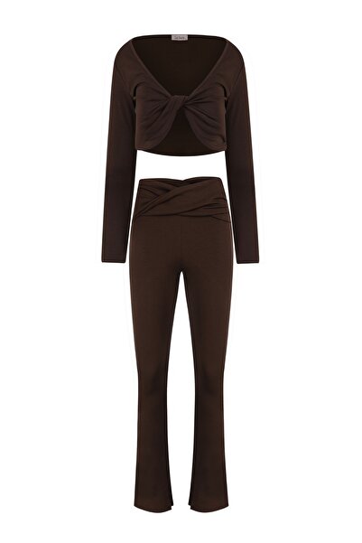 La Sarta Set Chill Alt Top și Pantaloni Maro