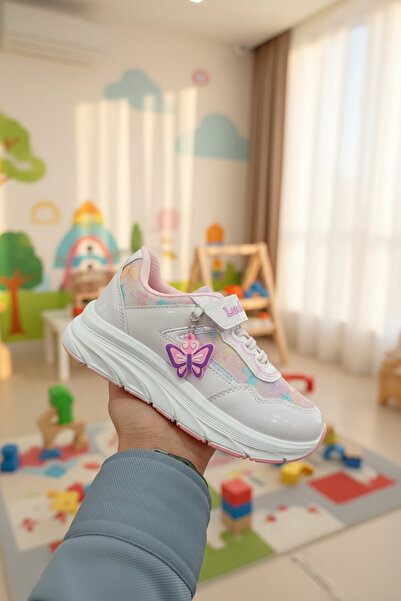 enoch حذاء رياضي للأطفال من إينوخ مع إكسسوارات على شكل فراشة وشريط فيلكرو