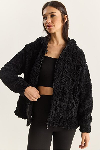 Hiccup Textured knitted cardigan with Hooded and zipper LUCCI