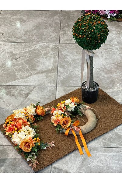 TASARIMHMODA Üçlü Tasarım Paspas Set No:1 Turuncu