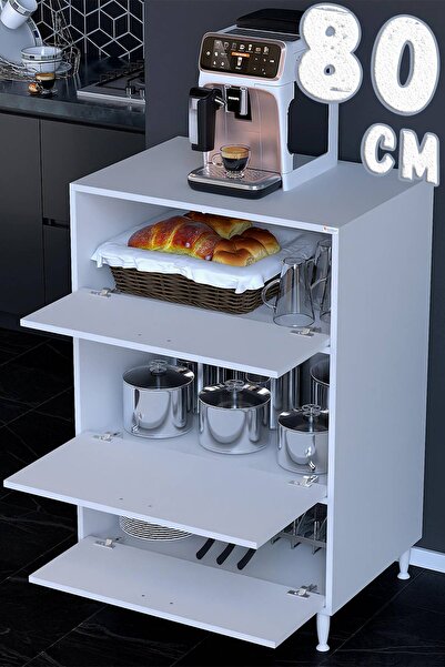 Modilayn Ultra Düzen 3 Kapaklı Mikrodalga & Midi Fırın Standlı Çok Amaçlı Kil...