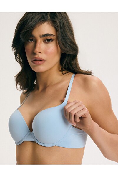 ESOTIQ BLOOVII Super Push Up Bra Smooth Cups Everyday Basic Underwired High C...