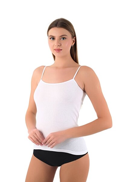 CENNETOĞLU Women's White Single Strap Tank Top 100% Cotton Special Packaging ...