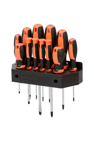 WERCKMANN Set of 12 Screwdrivers, Werckmann, with Magnetic Tip
