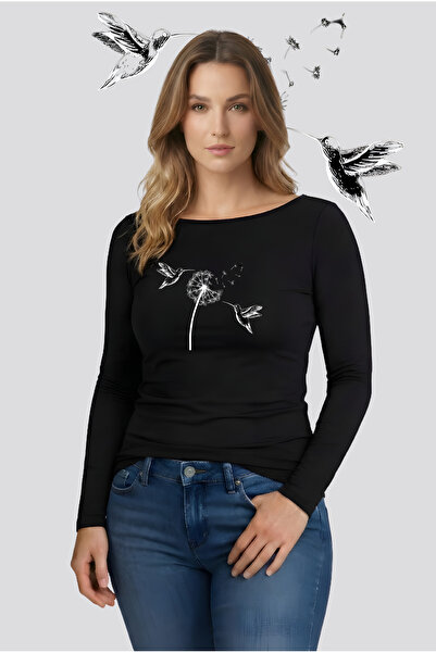 Kurun's Collection Soft Flight cu imprimeu Bluză cu mânecă lungă, cu decolteu...