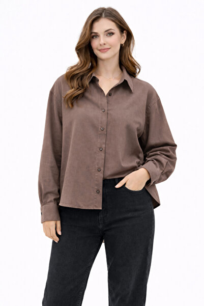 kikiriktekstil 10966 Cămașă de damă, 100% bumbac, croială normală, cu pliuri ...