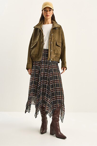 Hiccup LUCCI checked midi Checked with Lined