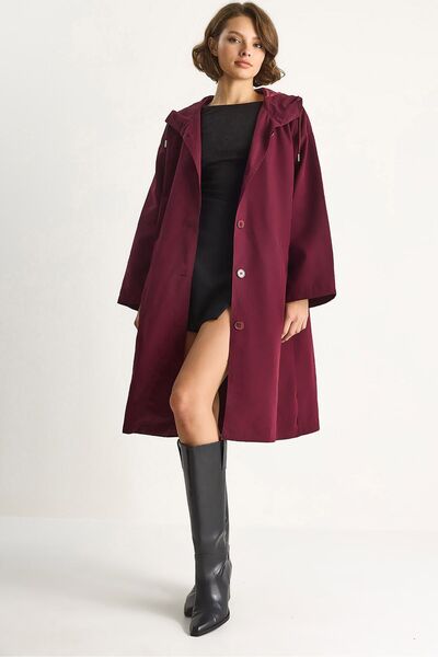 Hiccup LUCCI Oversized midi trench coat with shawl collar