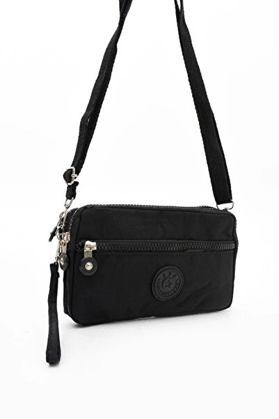 Catwins Women's Black Crossbody Three-Compartment Wallet with Phone Holder Da...