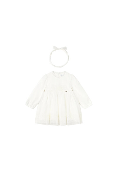 MAYORAL dziewczynka sukienka_elegancka ecru 2902