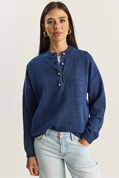 Hiccup Knitted sweater with button collar LUCCI