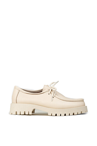 Deery Woman's Genuine Leather Beige Daily Shoes