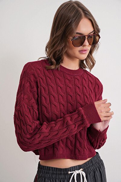 Hiccup Mixray cable knit sweater with crew neck