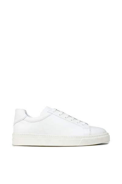 Deery Men's Genuine Leather White Sneaker Shoes