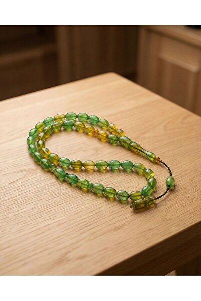 ARURTAKI هدية في صندوق، سبحة من حجر العنبر الناري، متدرجة اللون الأخضر والأصف...