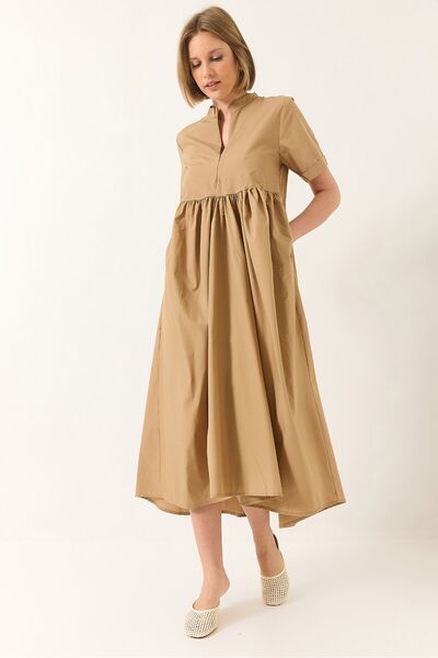 Hiccup LUCCI midi dress with tiptip collar and ruffles