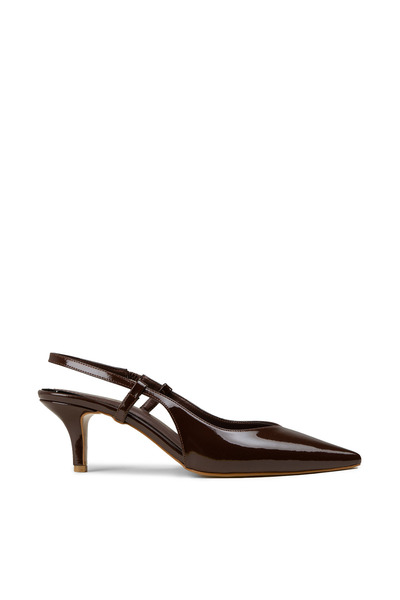 Deery Women's Brown Patent Leather Heeled Shoes